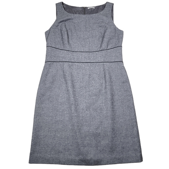 Halogen Grey Herringbone Wool Blend Sheath Dress - Picture 5 of 9